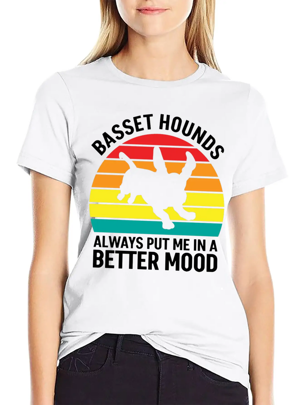 Better Mood Basset Hounds Breathable Soft Cotton T-Shirt – Timeless Casual Look