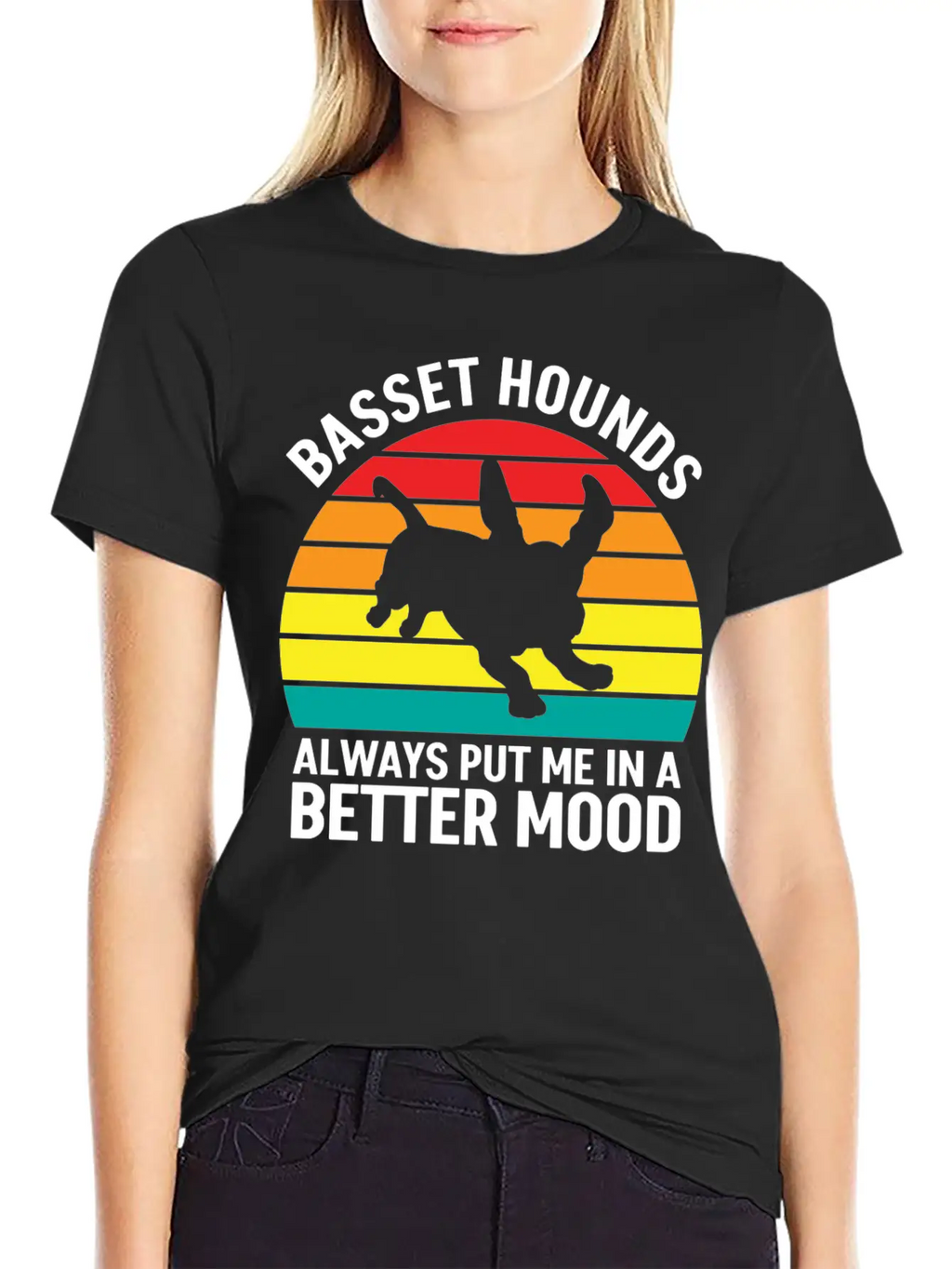 Better Mood Basset Hounds Breathable Soft Cotton T-Shirt – Timeless Casual Look