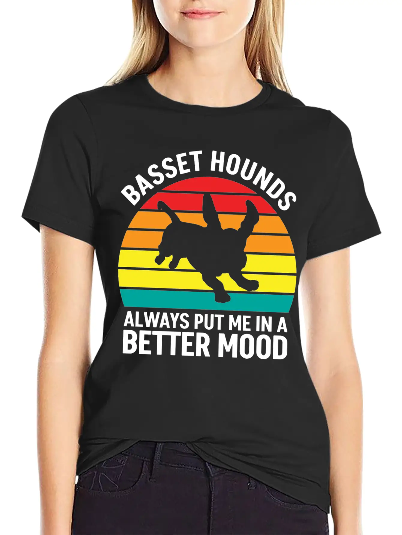 Better Mood Basset Hounds Breathable Soft Cotton T-Shirt – Timeless Casual Look