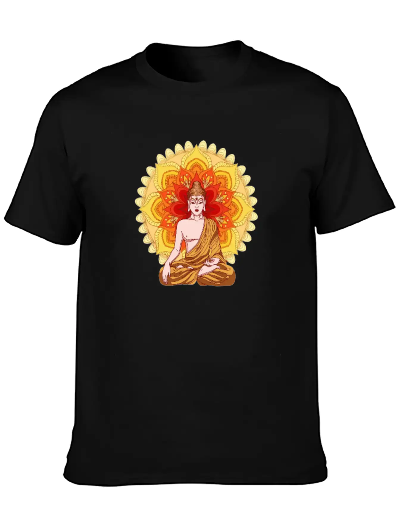 Bhuddist Mandala Casual Graphic T-Shirt – Simple And Comfortable Daily Wear