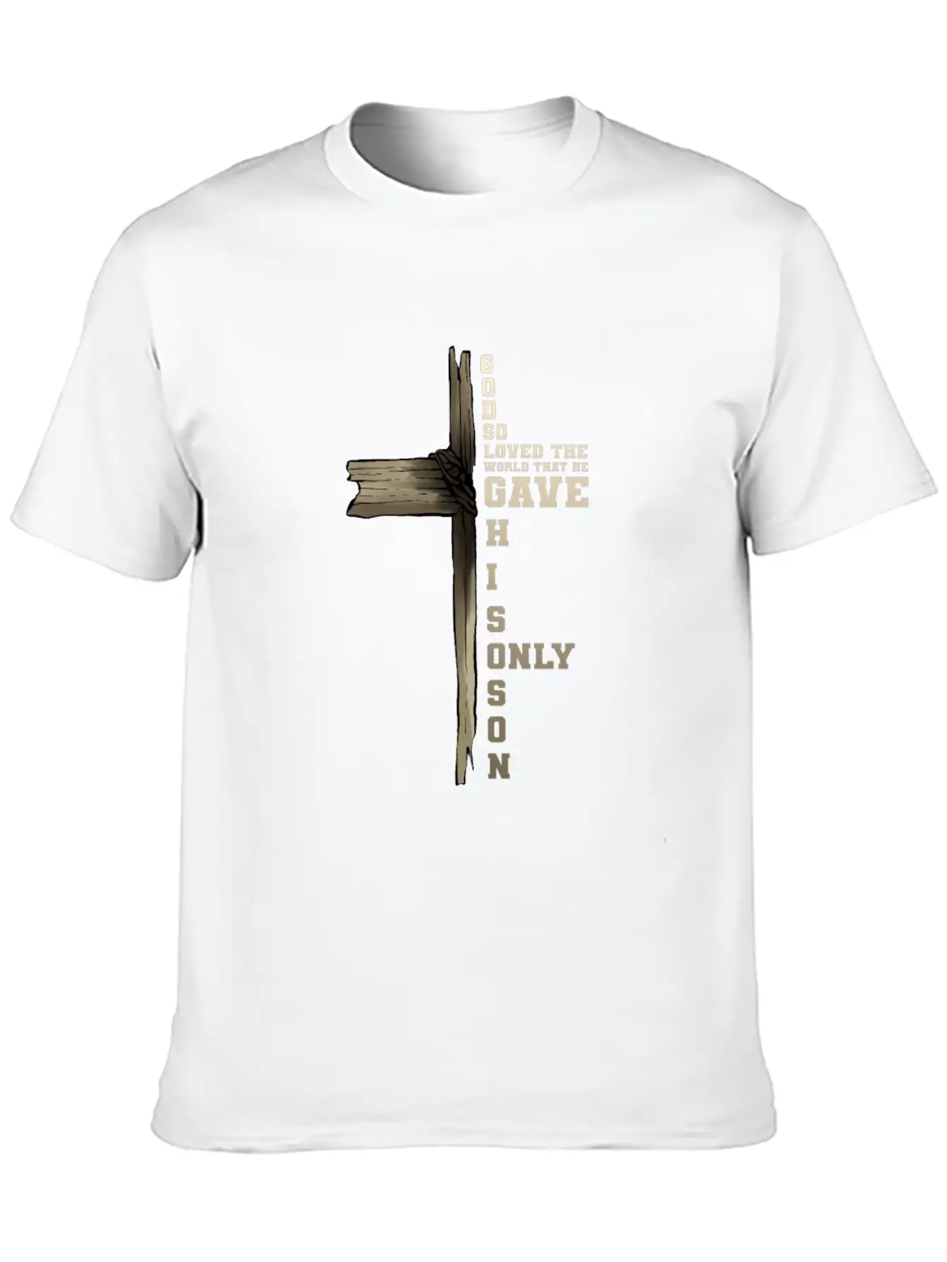 Bible Psalm Christian Verse Christ Cross Catholic Unisex Short Sleeve Soft Cotton T-Shirt – Casual Everyday Wear