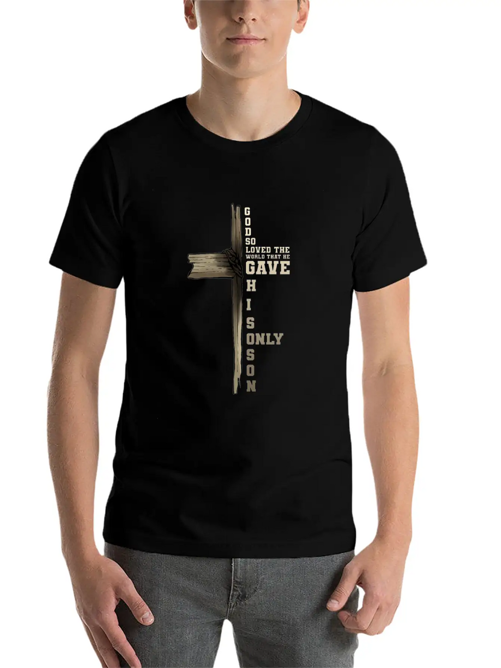 Bible Psalm Christian Verse Christ Cross Catholic Unisex Short Sleeve Soft Cotton T-Shirt – Casual Everyday Wear