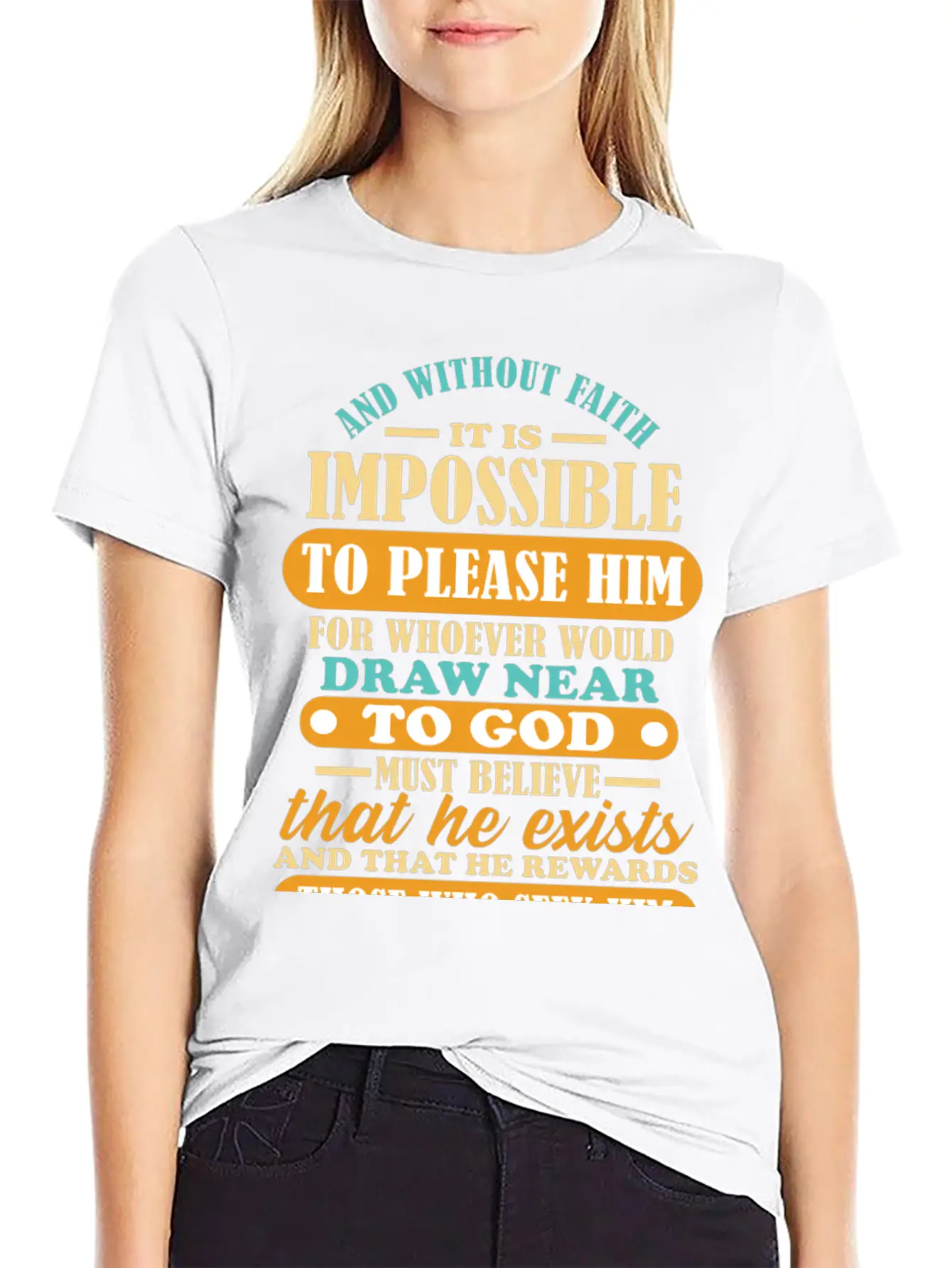 Bible Verse Hebrews 11:6 Breathable Soft Cotton T-Shirt – Timeless Casual Look