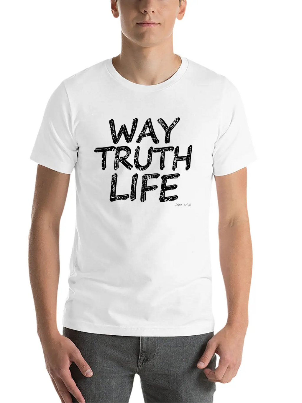 Bible Verse Way Truth Life Essential Cotton Tee For Daily Outfits – Unisex Style