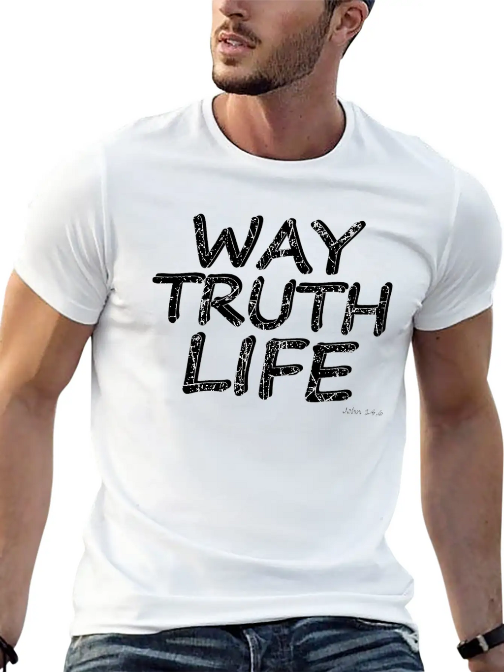 Bible Verse Way Truth Life Essential Cotton Tee For Daily Outfits – Unisex Style