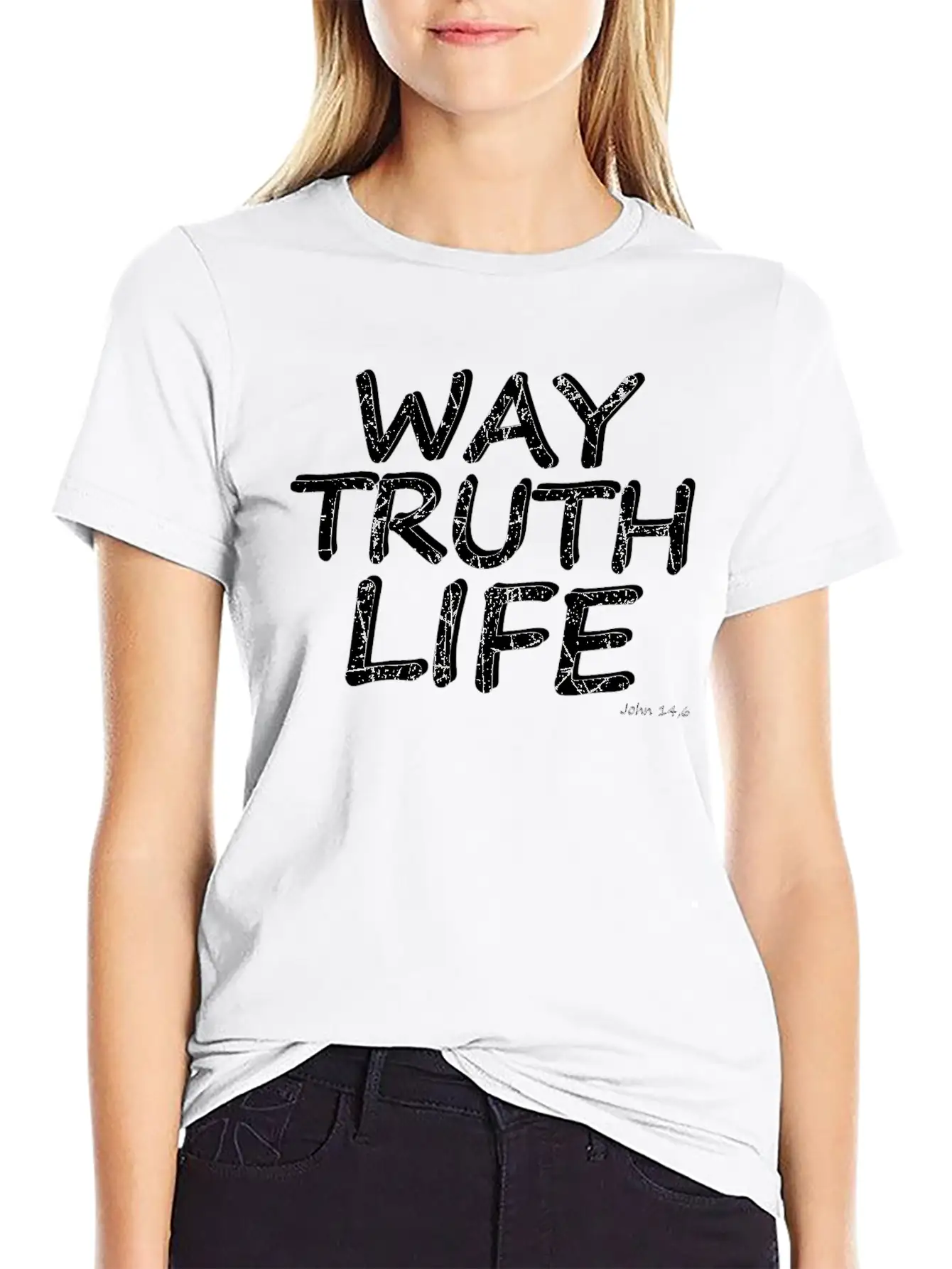 Bible Verse Way Truth Life Essential Cotton Tee For Daily Outfits – Unisex Style