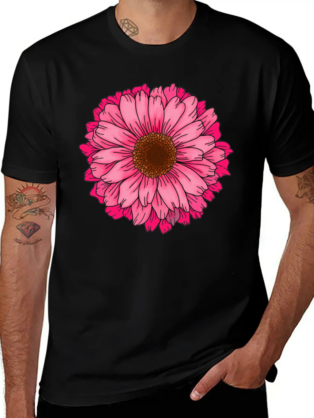Big Pink Flower Unisex Casual T-Shirt – Clean Design For Daily Comfort