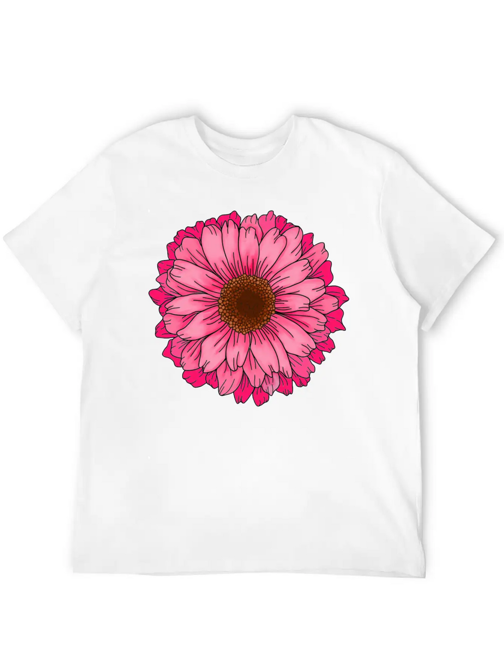 Big Pink Flower Unisex Casual T-Shirt – Clean Design For Daily Comfort