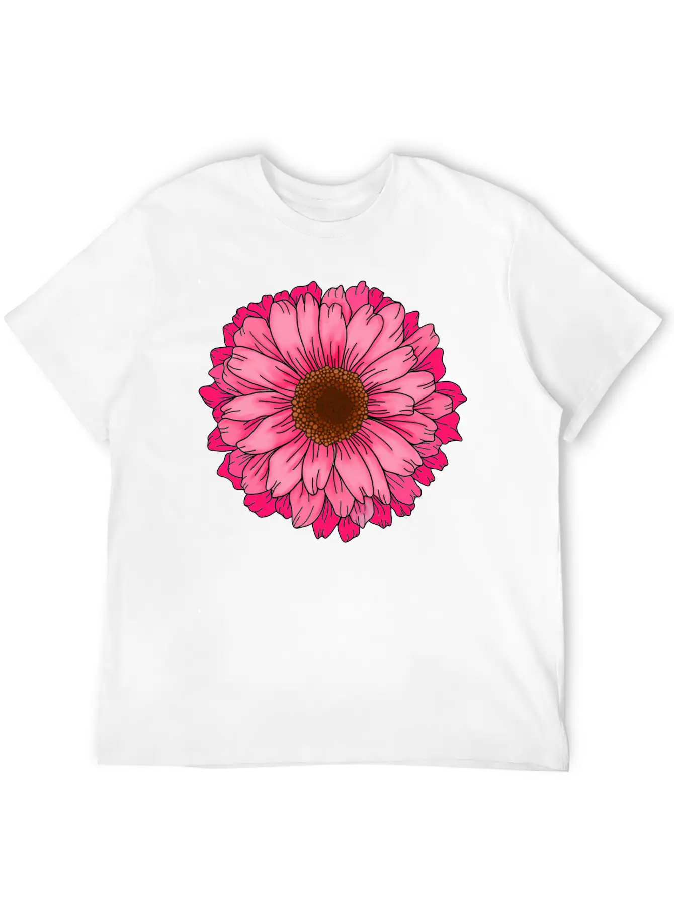 Big Pink Flower Unisex Casual T-Shirt – Clean Design For Daily Comfort