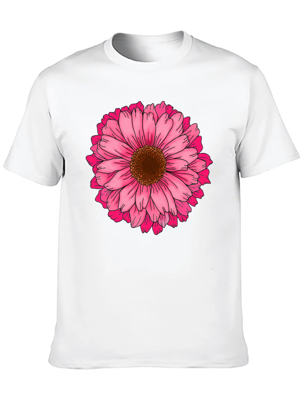 Big Pink Flower Unisex Casual T-Shirt – Clean Design For Daily Comfort