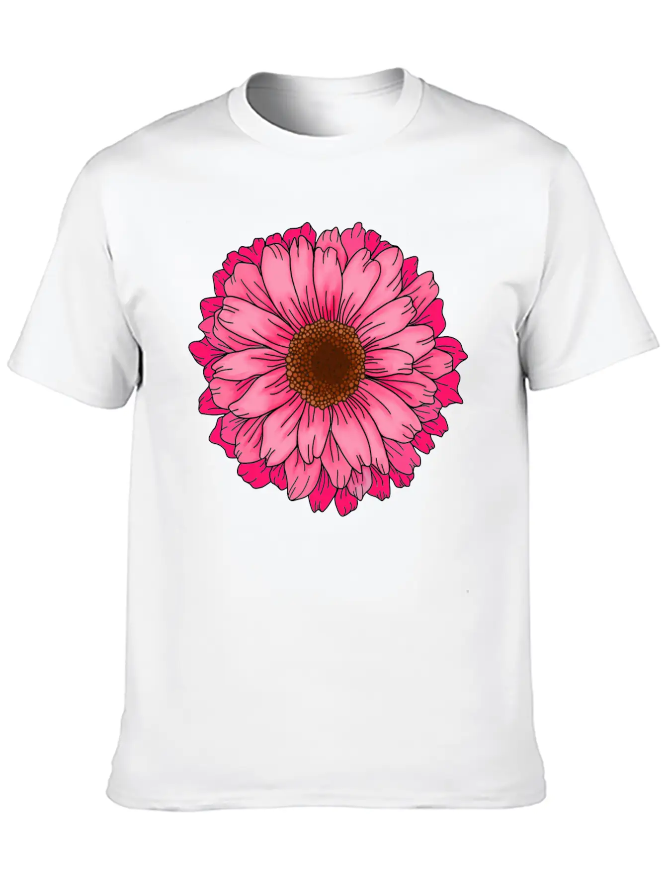 Big Pink Flower Unisex Casual T-Shirt – Clean Design For Daily Comfort