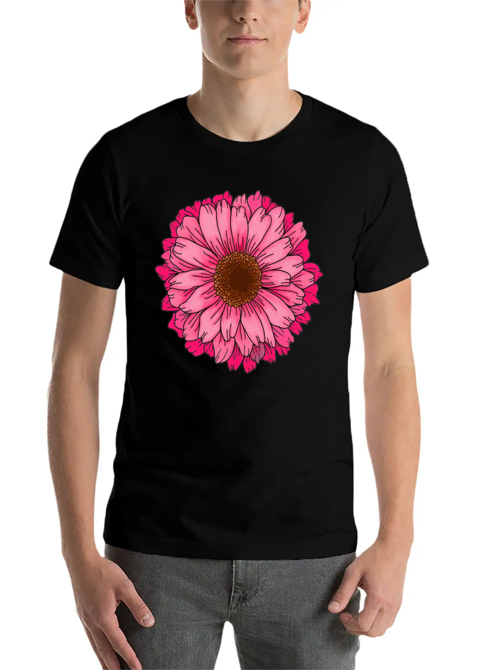 Big Pink Flower Unisex Casual T-Shirt – Clean Design For Daily Comfort