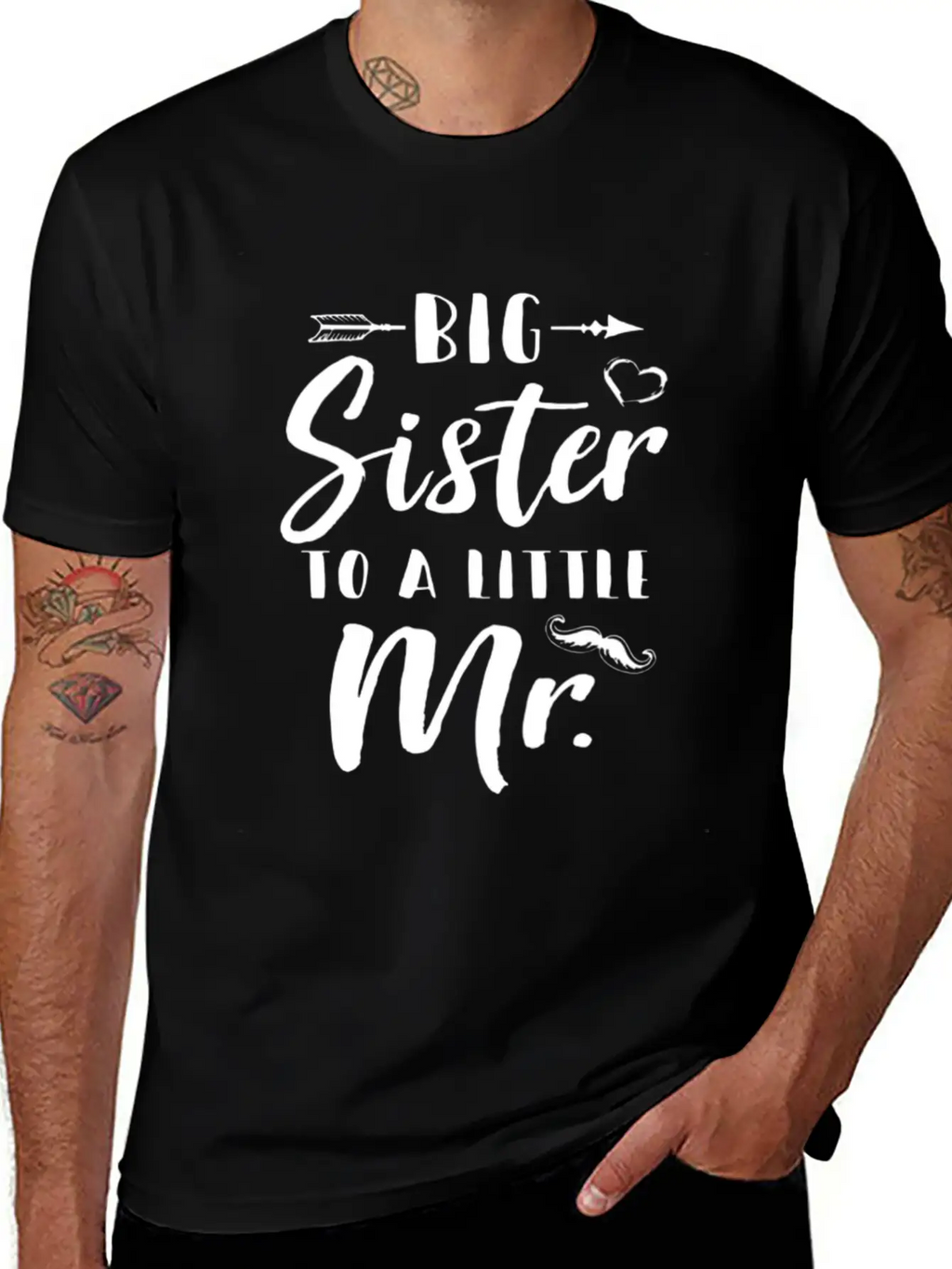 Big Sister To A Little Mister Baby Kid Shower Essential Cotton Tee For Daily Outfits – Unisex Style