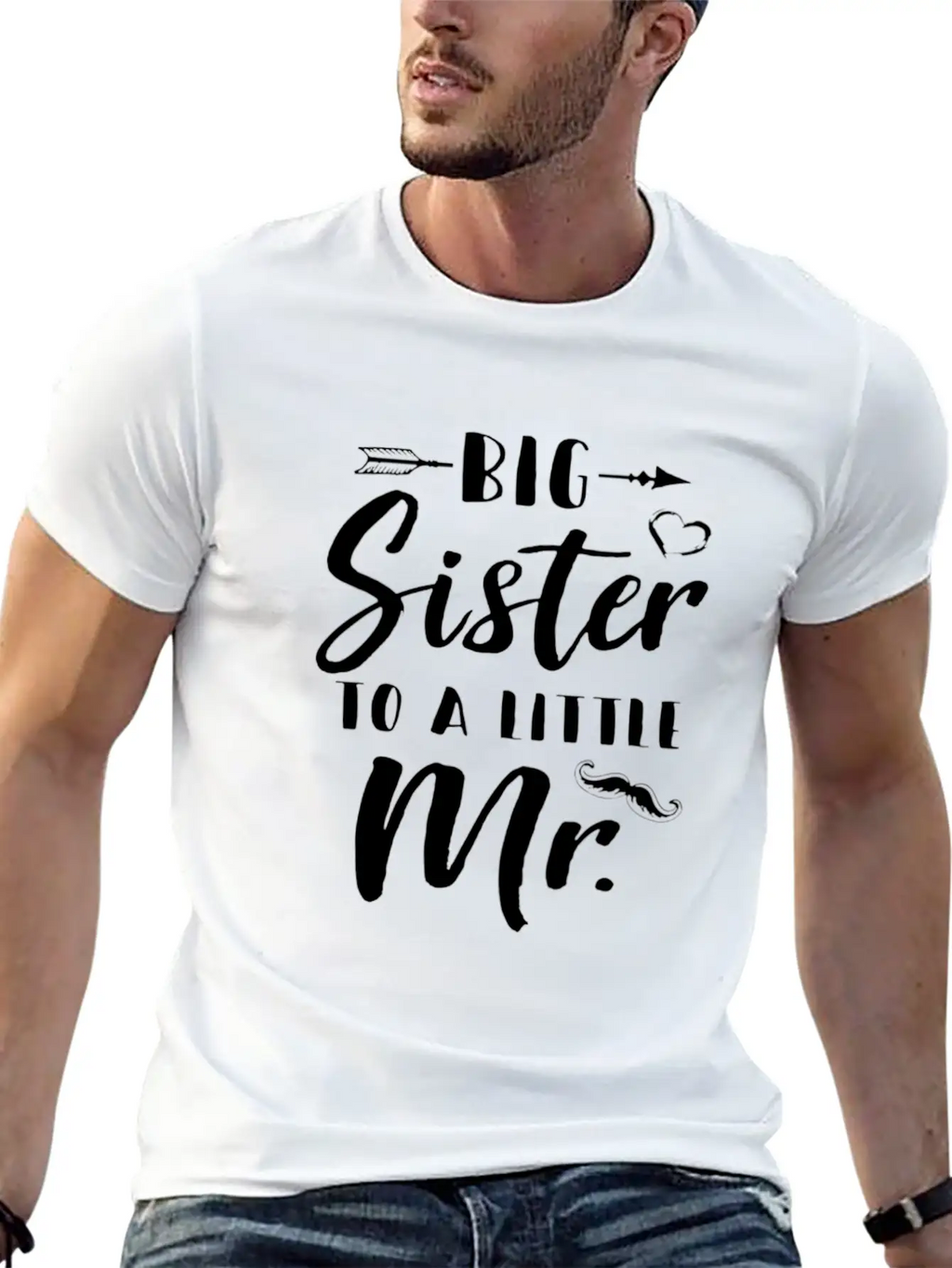 Big Sister To A Little Mister Baby Kid Shower Essential Cotton Tee For Daily Outfits – Unisex Style