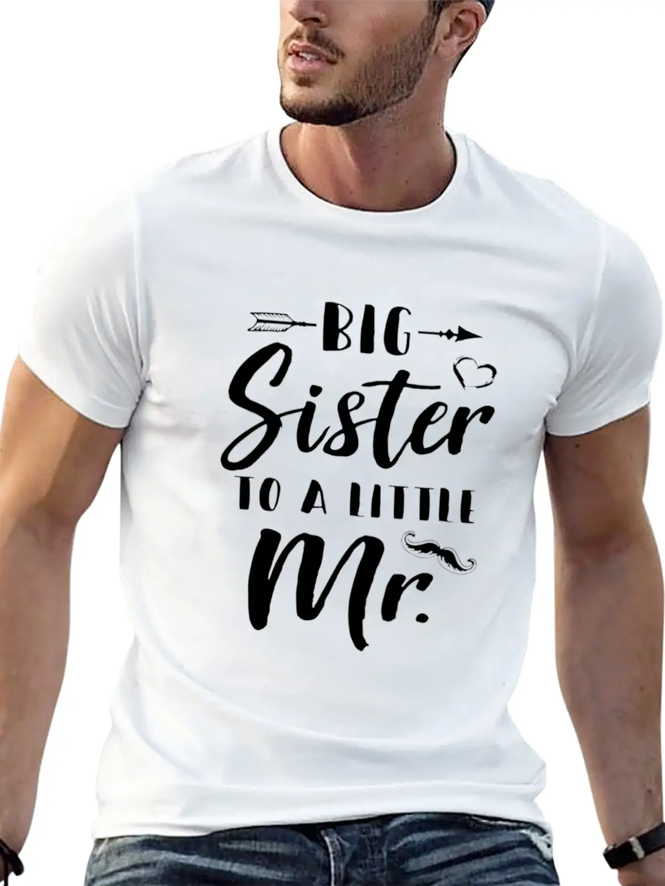 Big Sister To A Little Mister Baby Kid Shower Essential Cotton Tee For Daily Outfits – Unisex Style