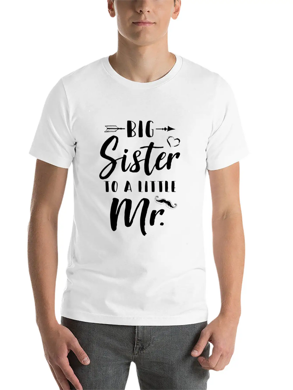 Big Sister To A Little Mister Baby Kid Shower Essential Cotton Tee For Daily Outfits – Unisex Style