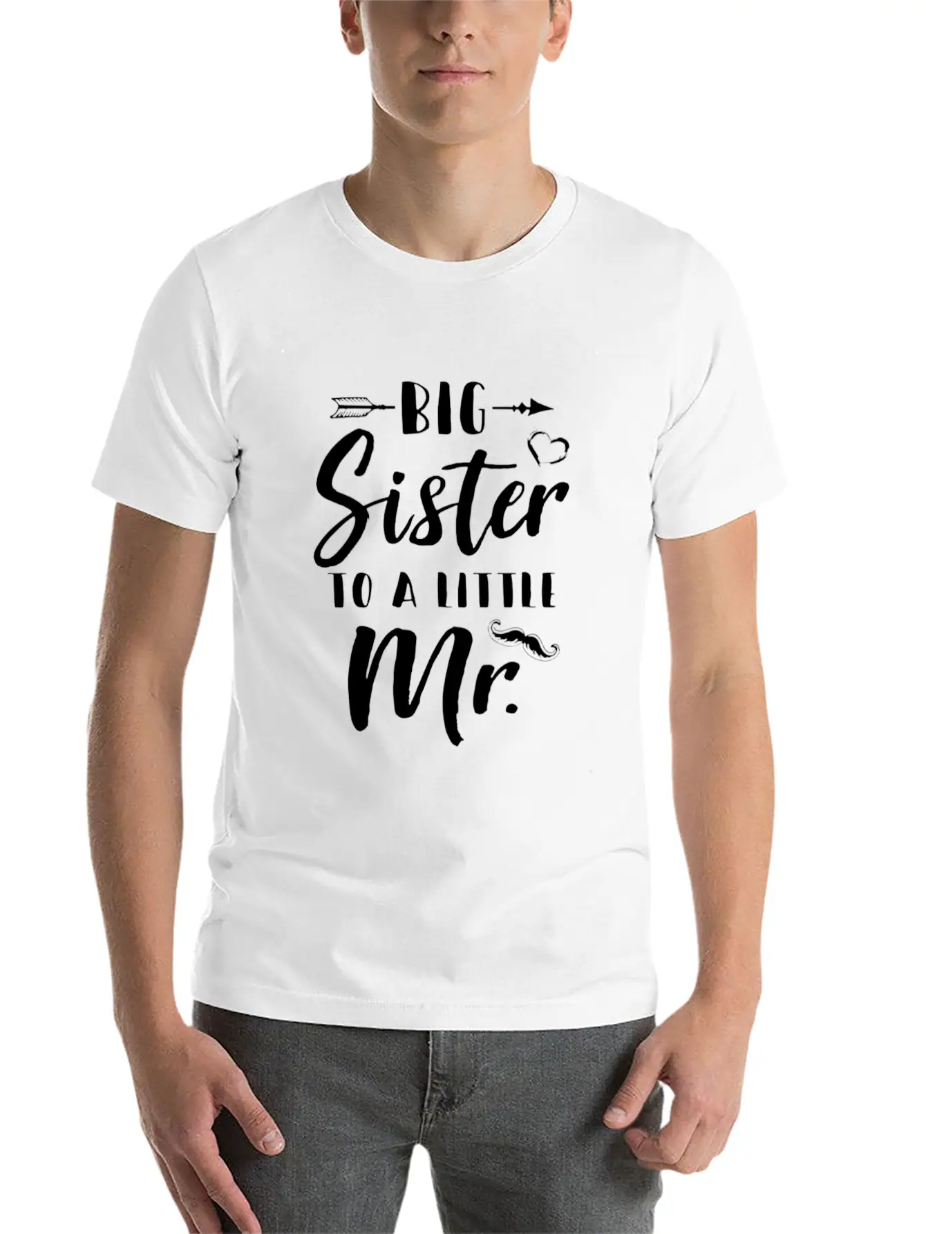 Big Sister To A Little Mister Baby Kid Shower Essential Cotton Tee For Daily Outfits – Unisex Style