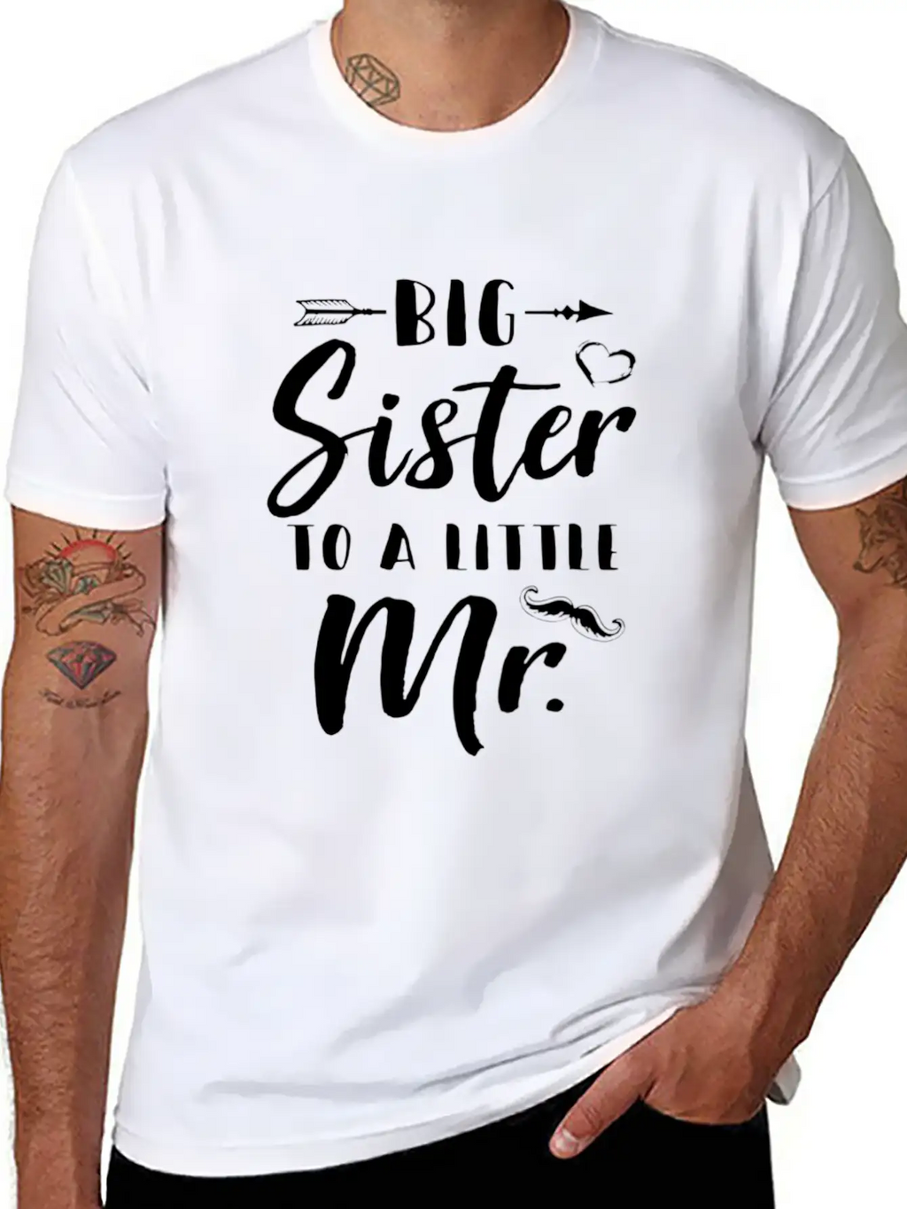 Big Sister To A Little Mister Baby Kid Shower Essential Cotton Tee For Daily Outfits – Unisex Style