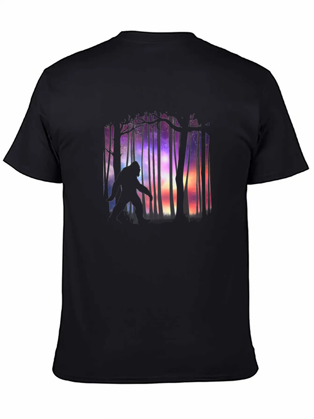 Bigfoot Northern Lights - Space Galaxy Aurora Unisex Casual T-Shirt – Clean Design For Daily Comfort