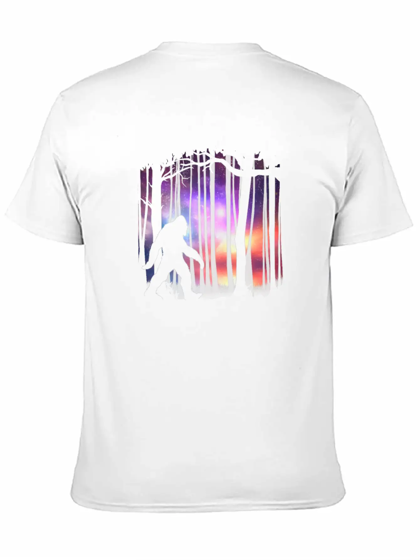 Bigfoot Northern Lights - Space Galaxy Aurora Unisex Casual T-Shirt – Clean Design For Daily Comfort