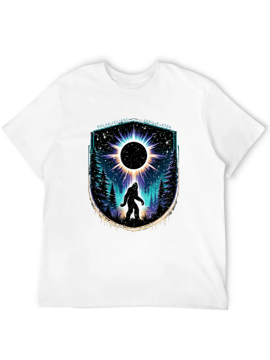 Bigfoot Total Solar Eclipse 2024 Unisex Casual T-Shirt – Clean Design For Daily Comfort