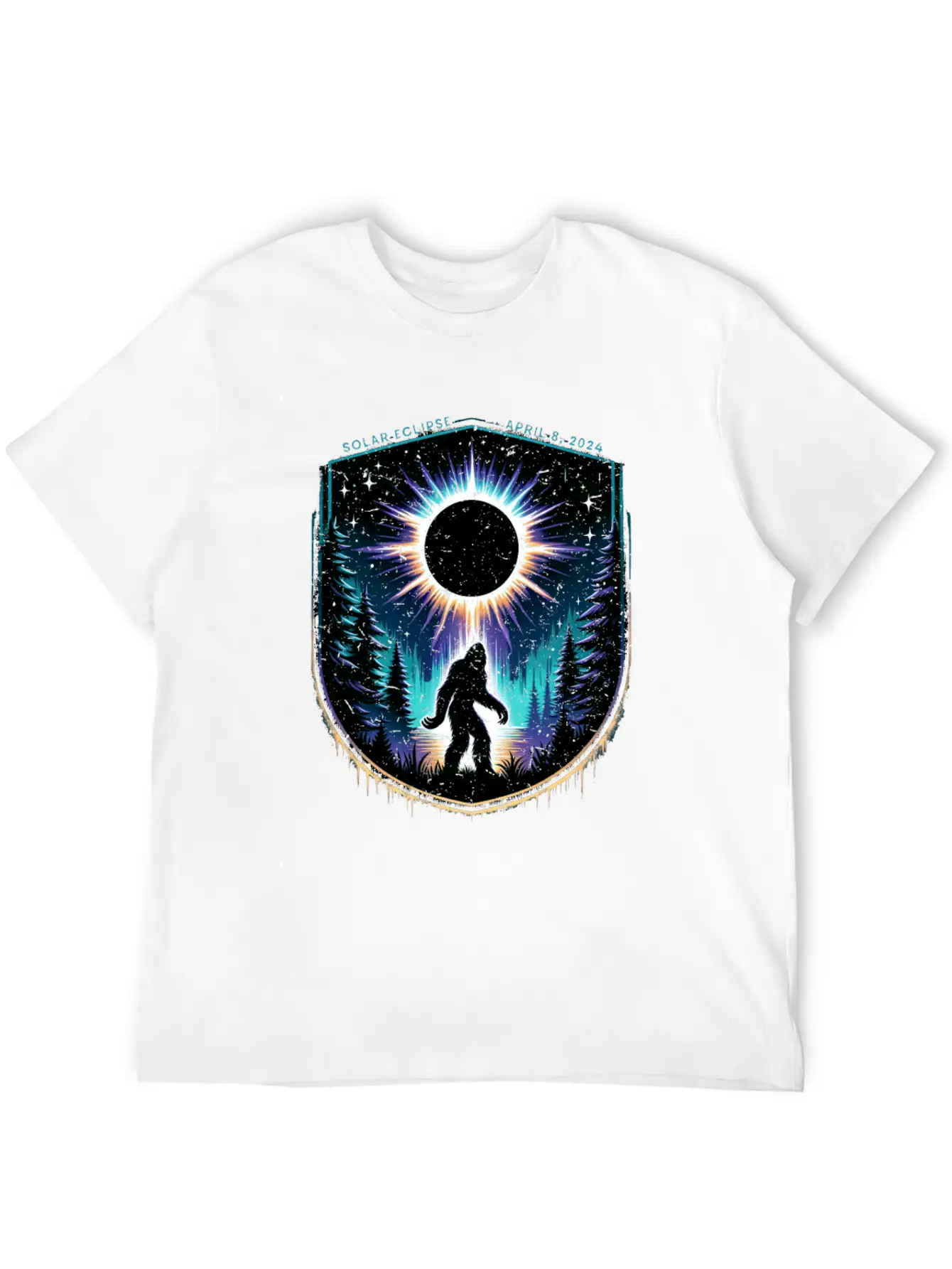 Bigfoot Total Solar Eclipse 2024 Unisex Casual T-Shirt – Clean Design For Daily Comfort