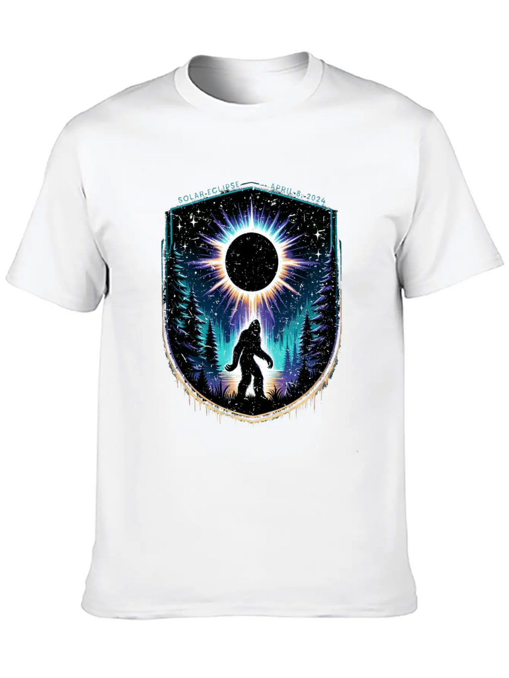 Bigfoot Total Solar Eclipse 2024 Unisex Casual T-Shirt – Clean Design For Daily Comfort