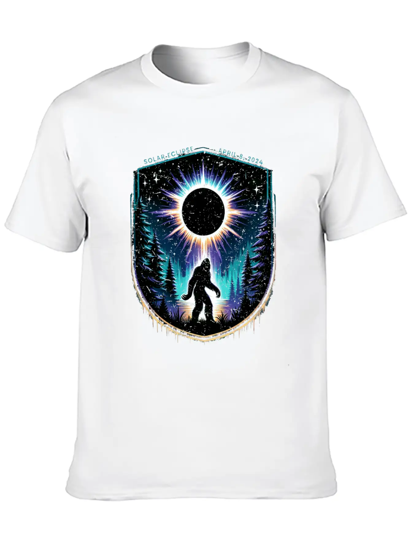 Bigfoot Total Solar Eclipse 2024 Unisex Casual T-Shirt – Clean Design For Daily Comfort