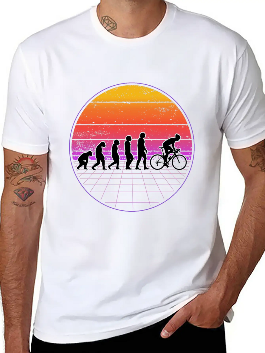 Bike Evolution Vaporwave Bmx Cyclist 80's Essential Cotton Tee For Daily Outfits – Unisex Style