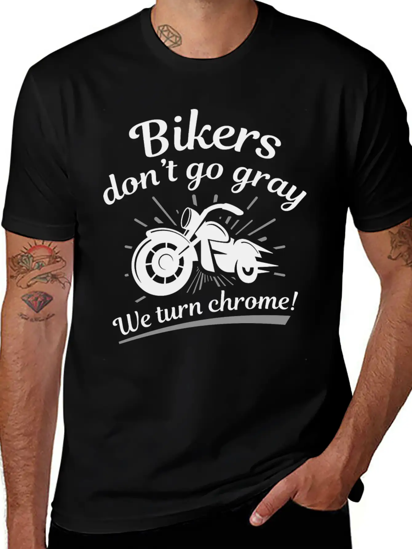 Bikers Don’t Go Gray Unisex Short Sleeve Soft Cotton T-Shirt – Casual Everyday Wear