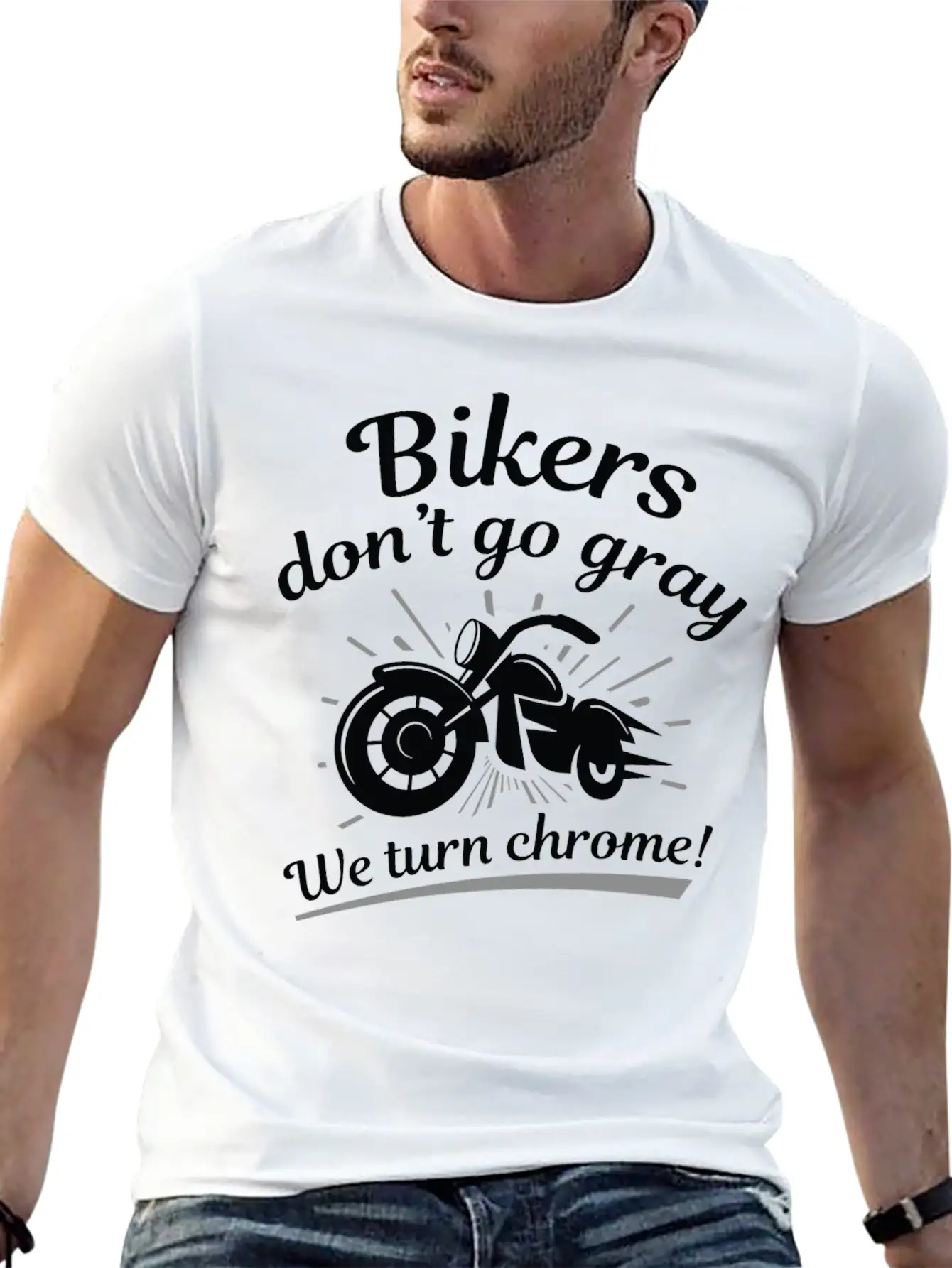 Bikers Don’t Go Gray Unisex Short Sleeve Soft Cotton T-Shirt – Casual Everyday Wear