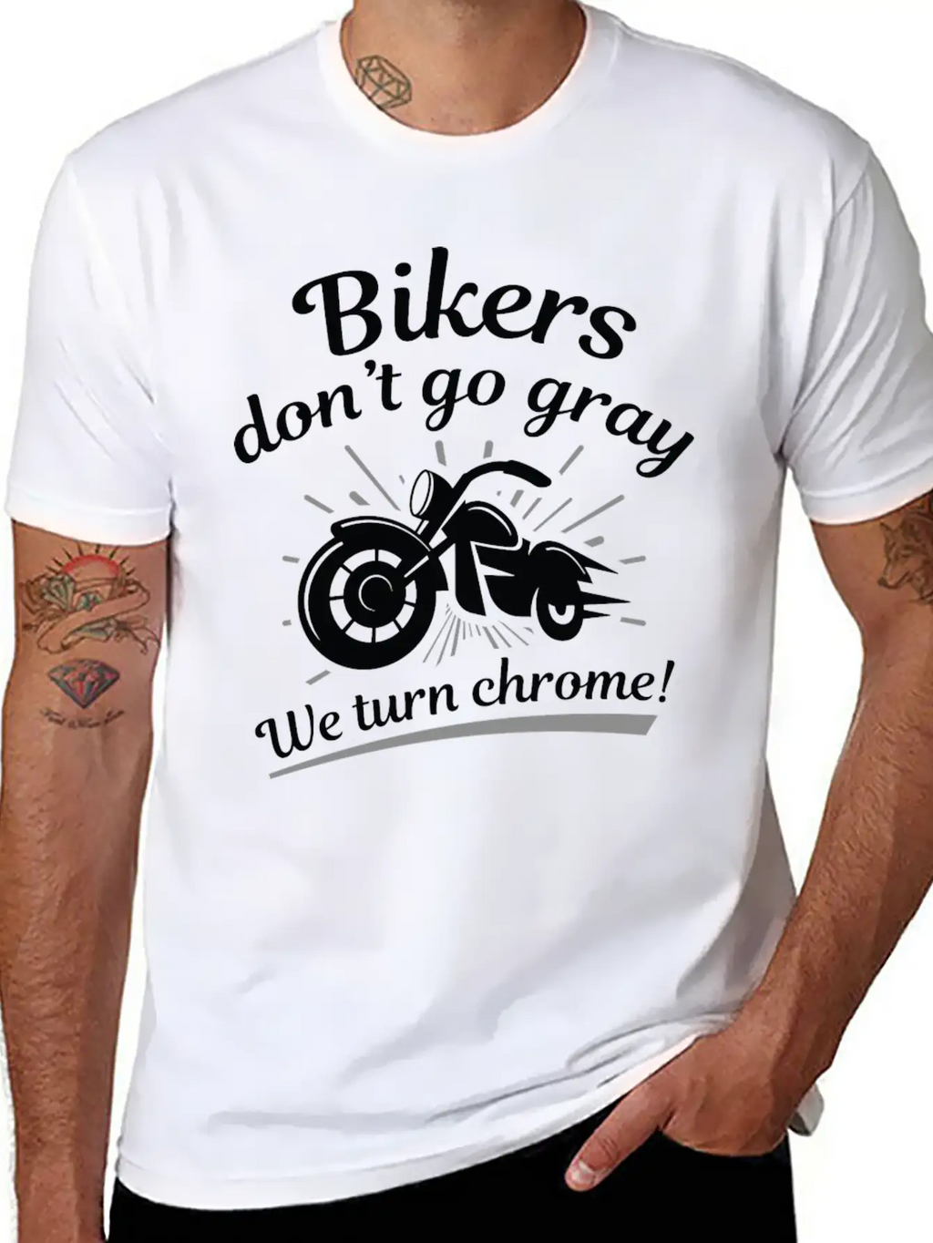 Bikers Don’t Go Gray Unisex Short Sleeve Soft Cotton T-Shirt – Casual Everyday Wear