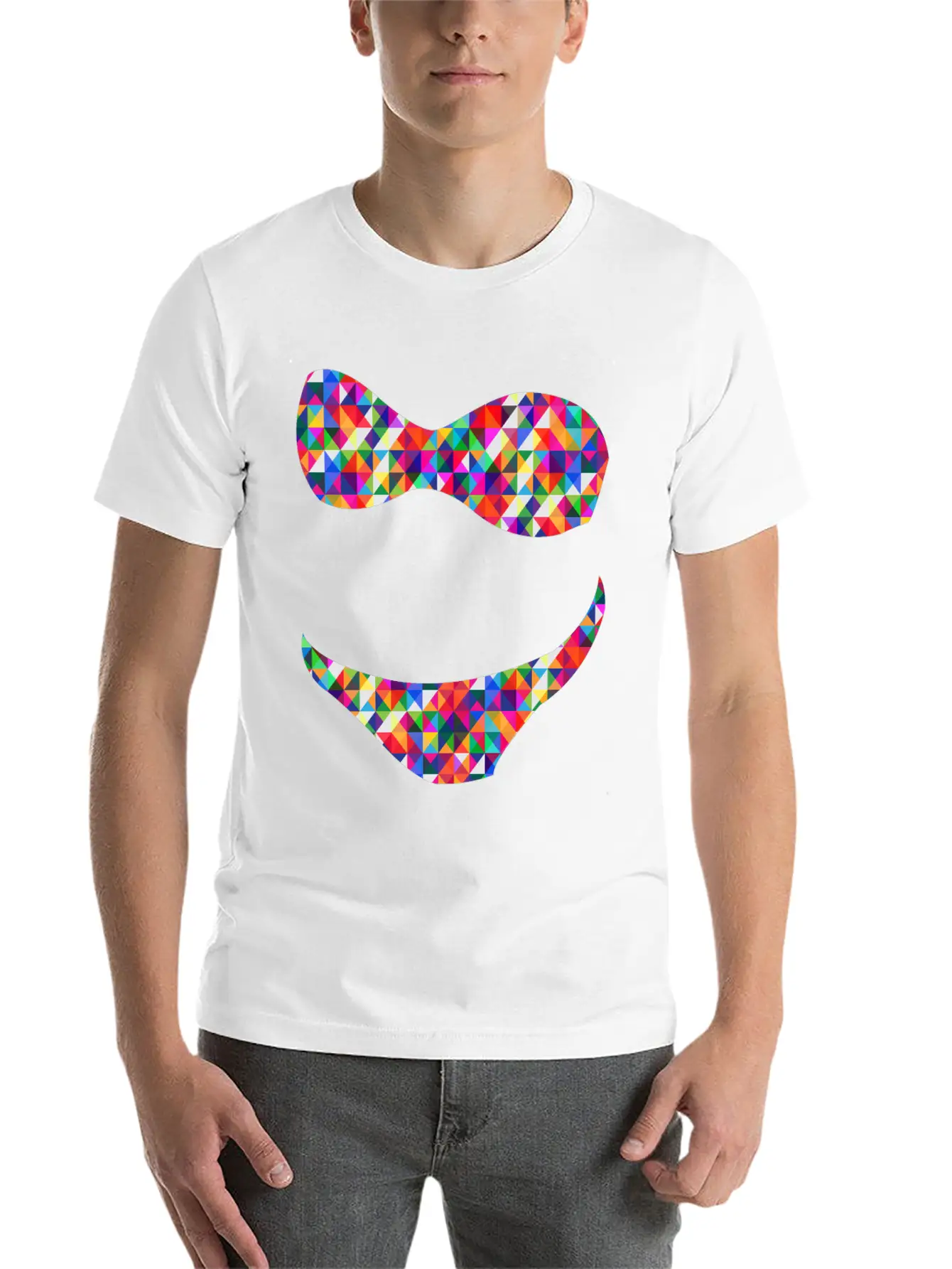 Bikini Mosaic Colorful Unisex Short Sleeve Soft Cotton T-Shirt – Casual Everyday Wear