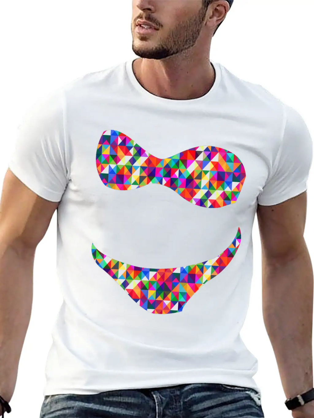 Bikini Mosaic Colorful Unisex Short Sleeve Soft Cotton T-Shirt – Casual Everyday Wear