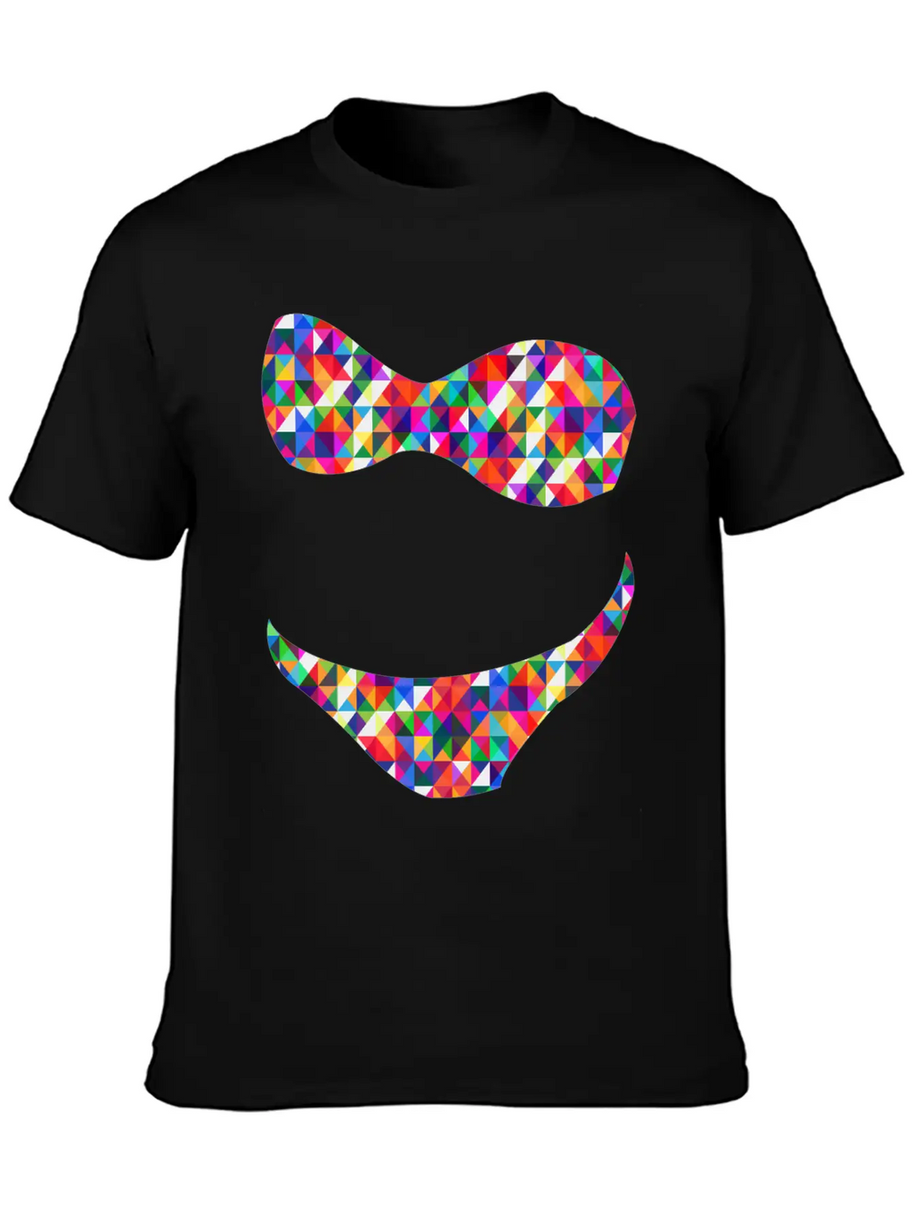 Bikini Mosaic Colorful Unisex Short Sleeve Soft Cotton T-Shirt – Casual Everyday Wear