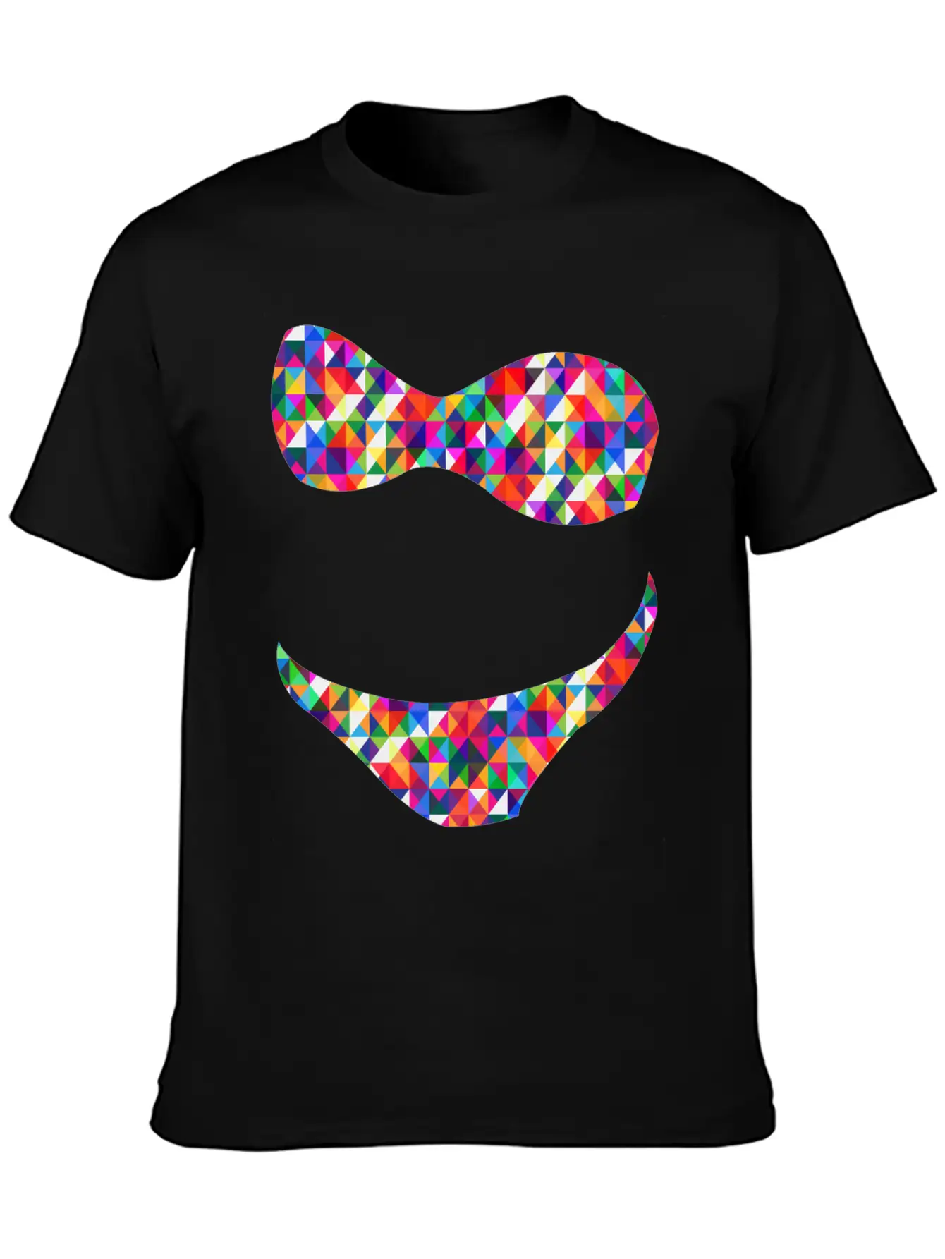 Bikini Mosaic Colorful Unisex Short Sleeve Soft Cotton T-Shirt – Casual Everyday Wear
