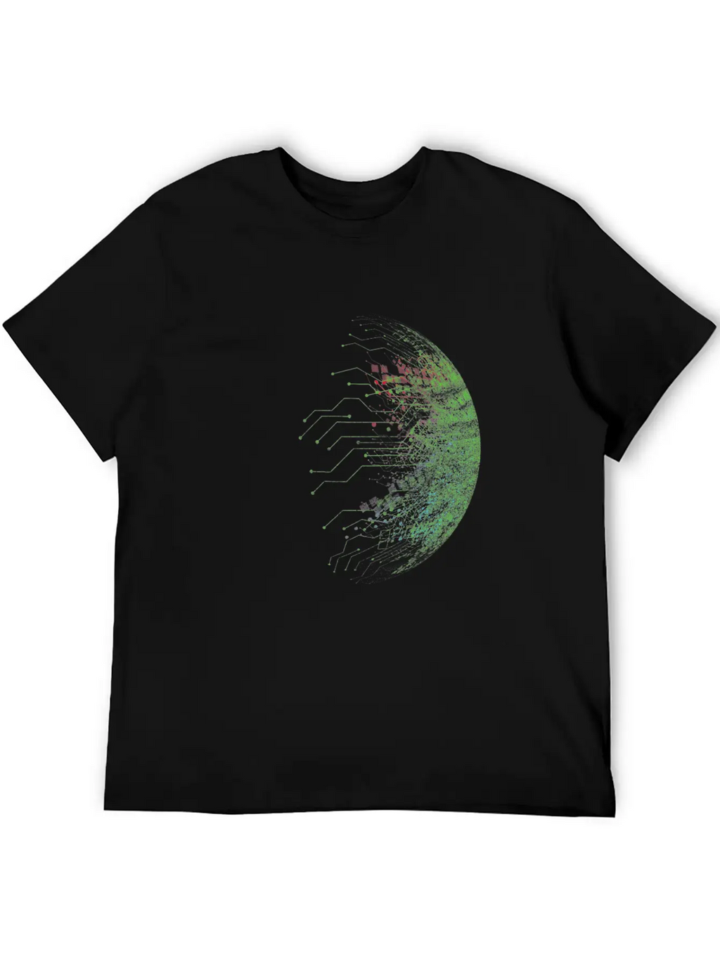 Binary Abstract Circuit Board Casual Graphic T-Shirt – Simple And Comfortable Daily Wear