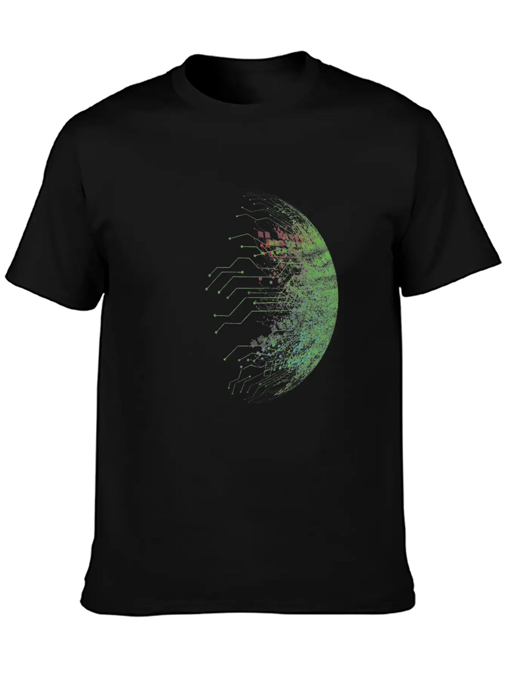 Binary Abstract Circuit Board Casual Graphic T-Shirt – Simple And Comfortable Daily Wear