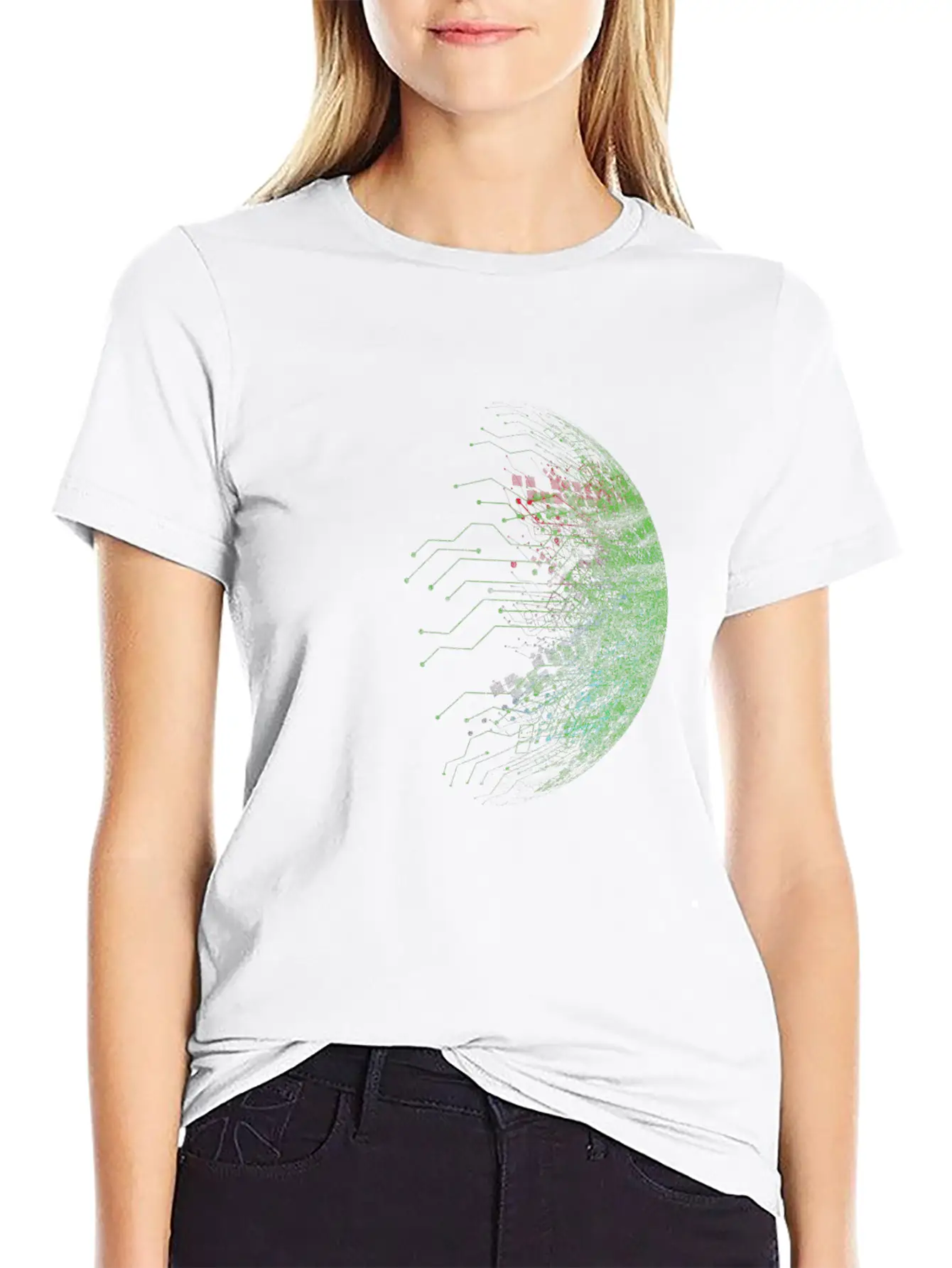 Binary Abstract Circuit Board Casual Graphic T-Shirt – Simple And Comfortable Daily Wear