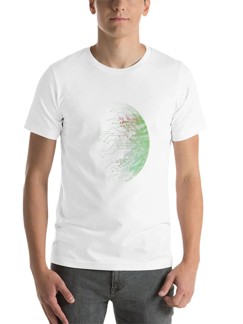 Binary Abstract Circuit Board Casual Graphic T-Shirt – Simple And Comfortable Daily Wear