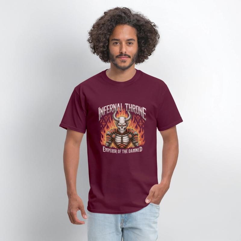 Biomechanical Skull Flame Metal Shirt