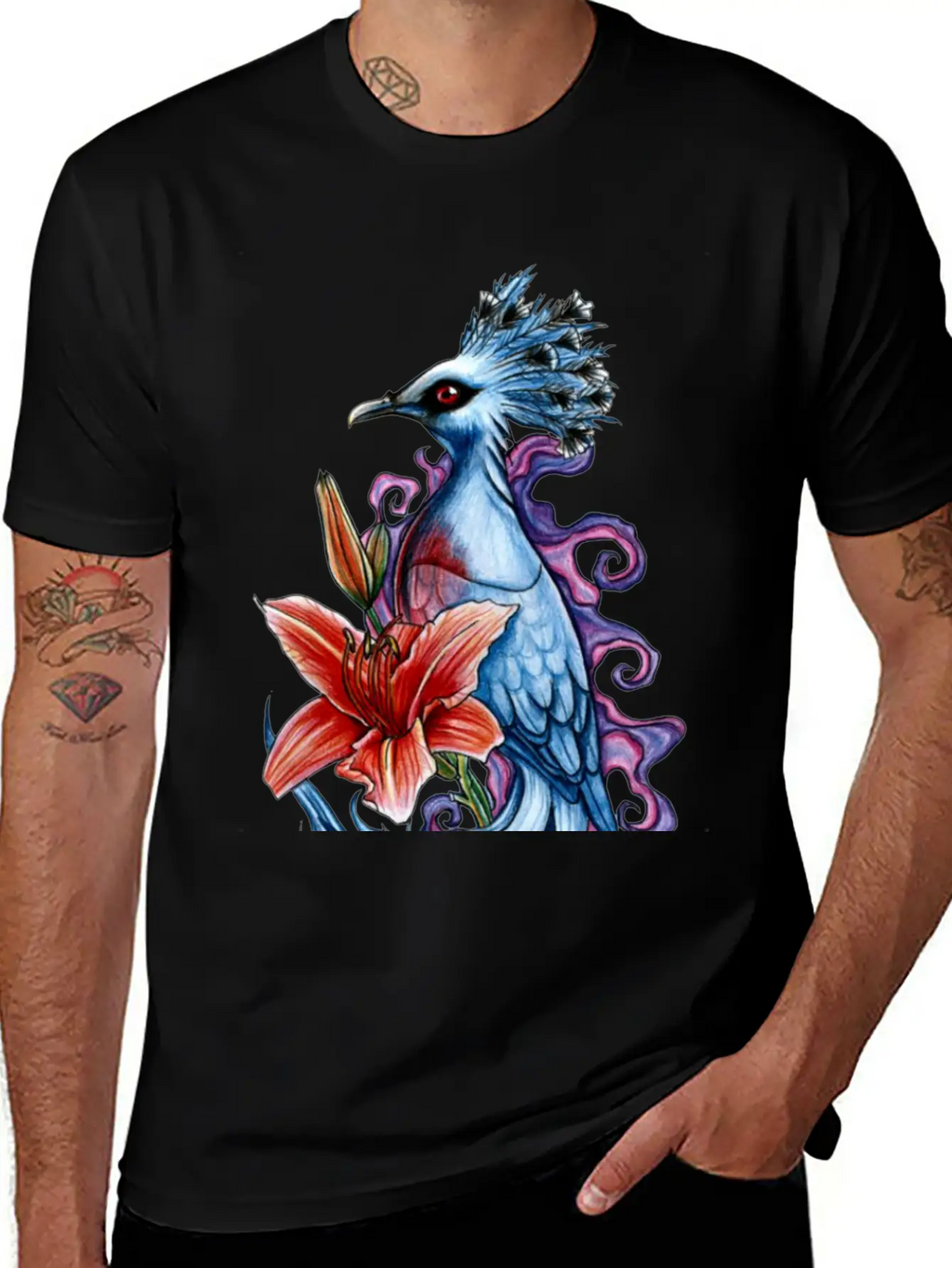 Bird And Flowers Casual Graphic T-Shirt – Simple And Comfortable Daily Wear