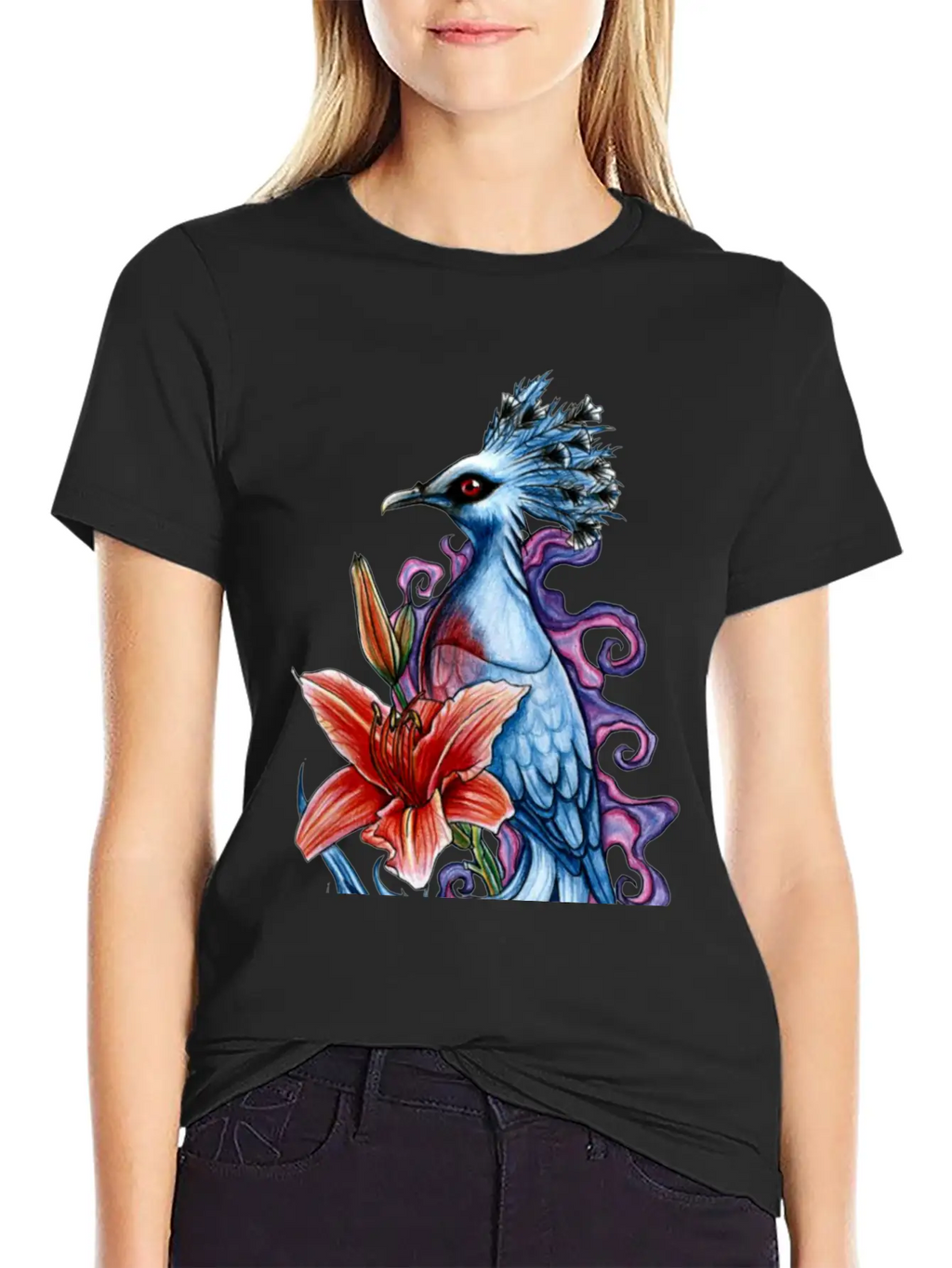 Bird And Flowers Casual Graphic T-Shirt – Simple And Comfortable Daily Wear