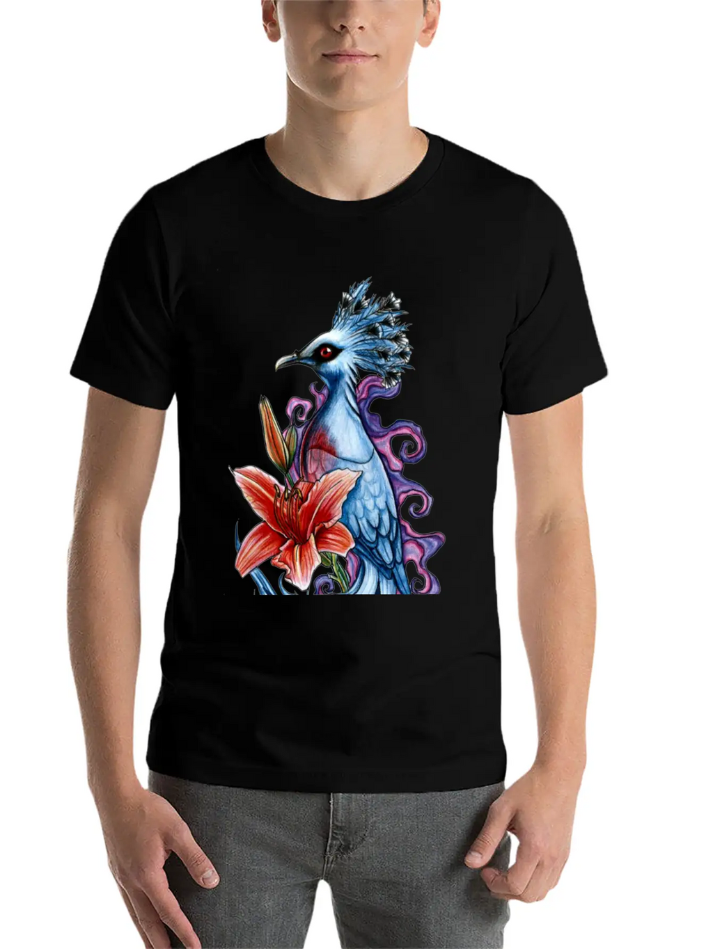 Bird And Flowers Casual Graphic T-Shirt – Simple And Comfortable Daily Wear