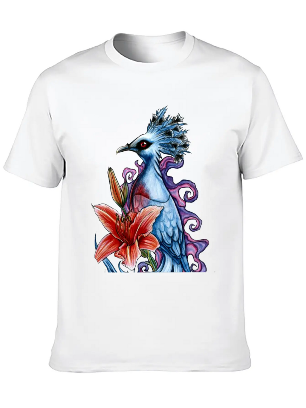 Bird And Flowers Casual Graphic T-Shirt – Simple And Comfortable Daily Wear