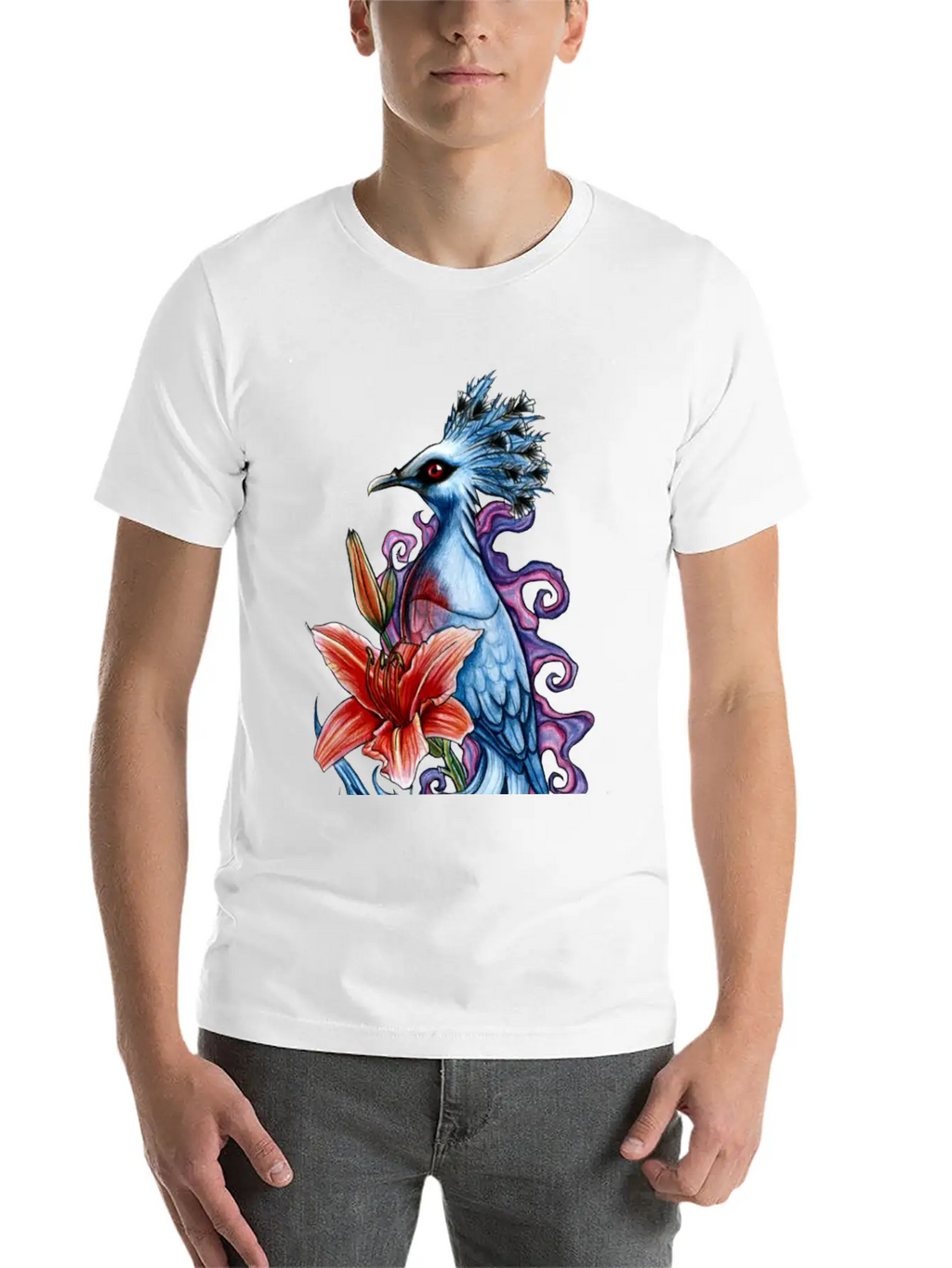 Bird And Flowers Casual Graphic T-Shirt – Simple And Comfortable Daily Wear