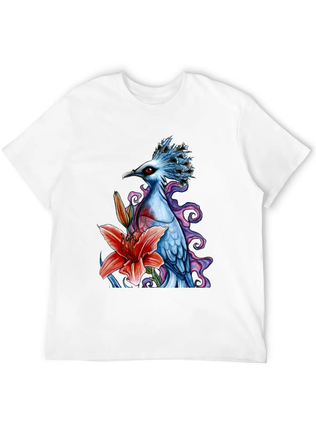 Bird And Flowers Casual Graphic T-Shirt – Simple And Comfortable Daily Wear
