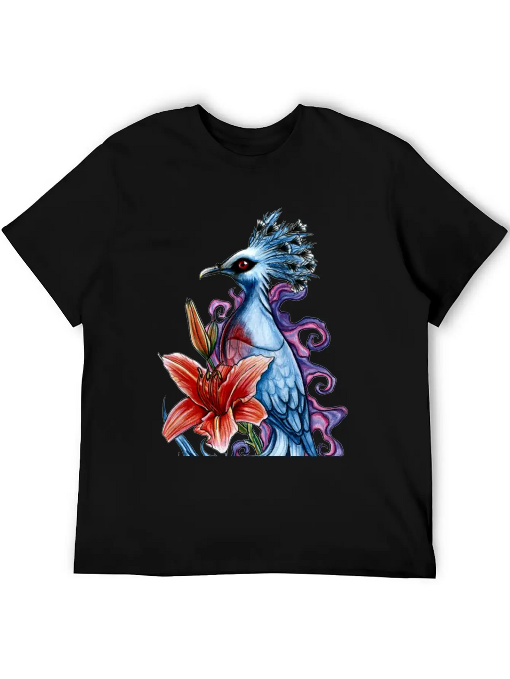 Bird And Flowers Casual Graphic T-Shirt – Simple And Comfortable Daily Wear