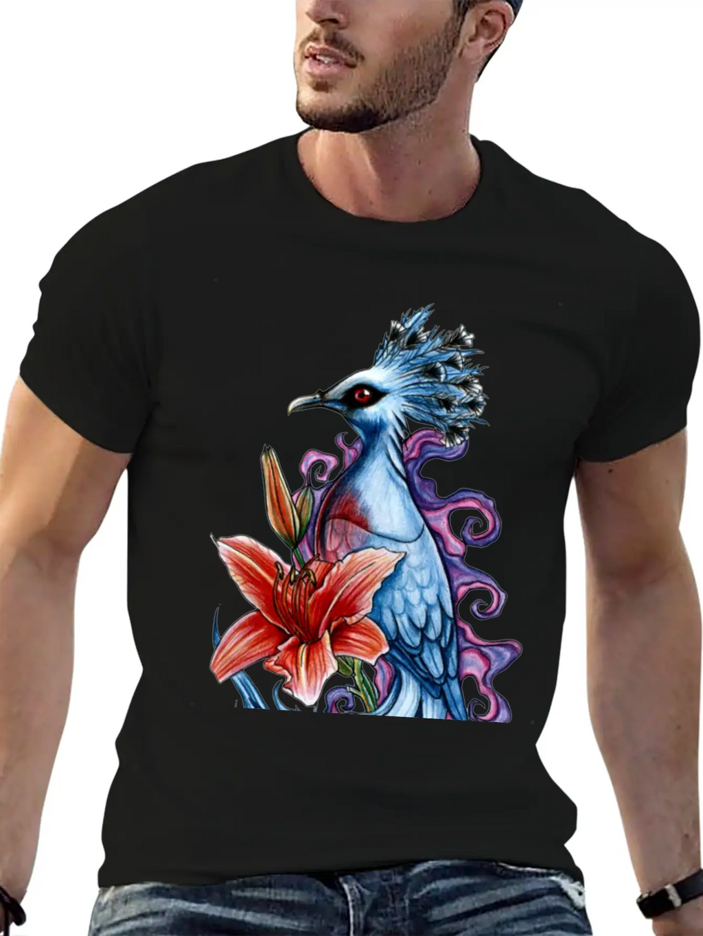 Bird And Flowers Casual Graphic T-Shirt – Simple And Comfortable Daily Wear
