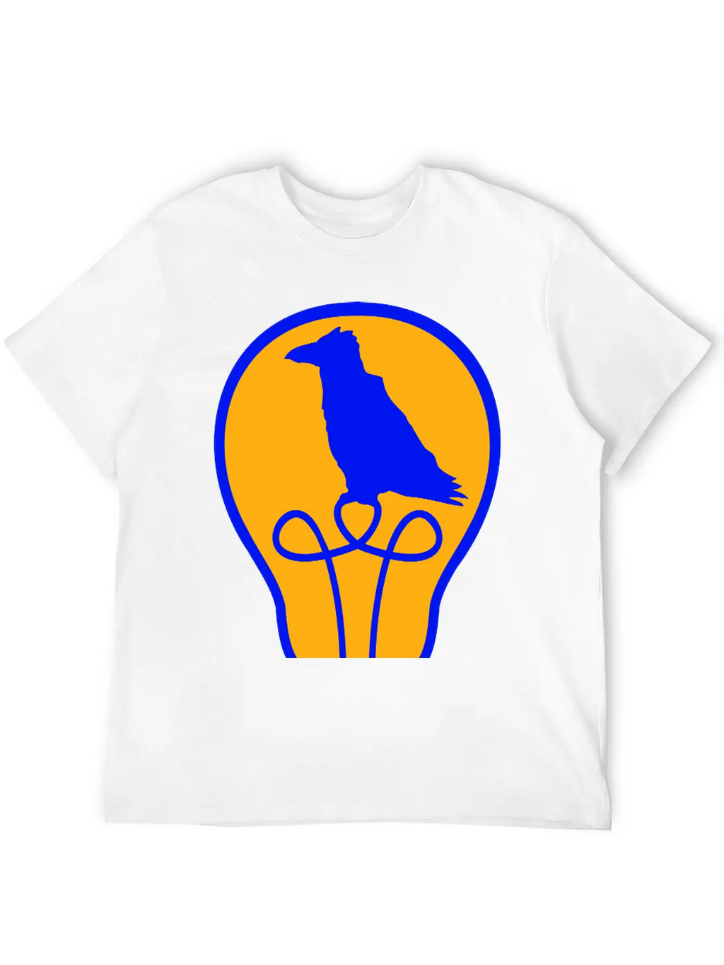 Bird Sitting In Light Bulb Lamp Raven Parrot Crow Unisex Short Sleeve Soft Cotton T-Shirt – Casual Everyday Wear